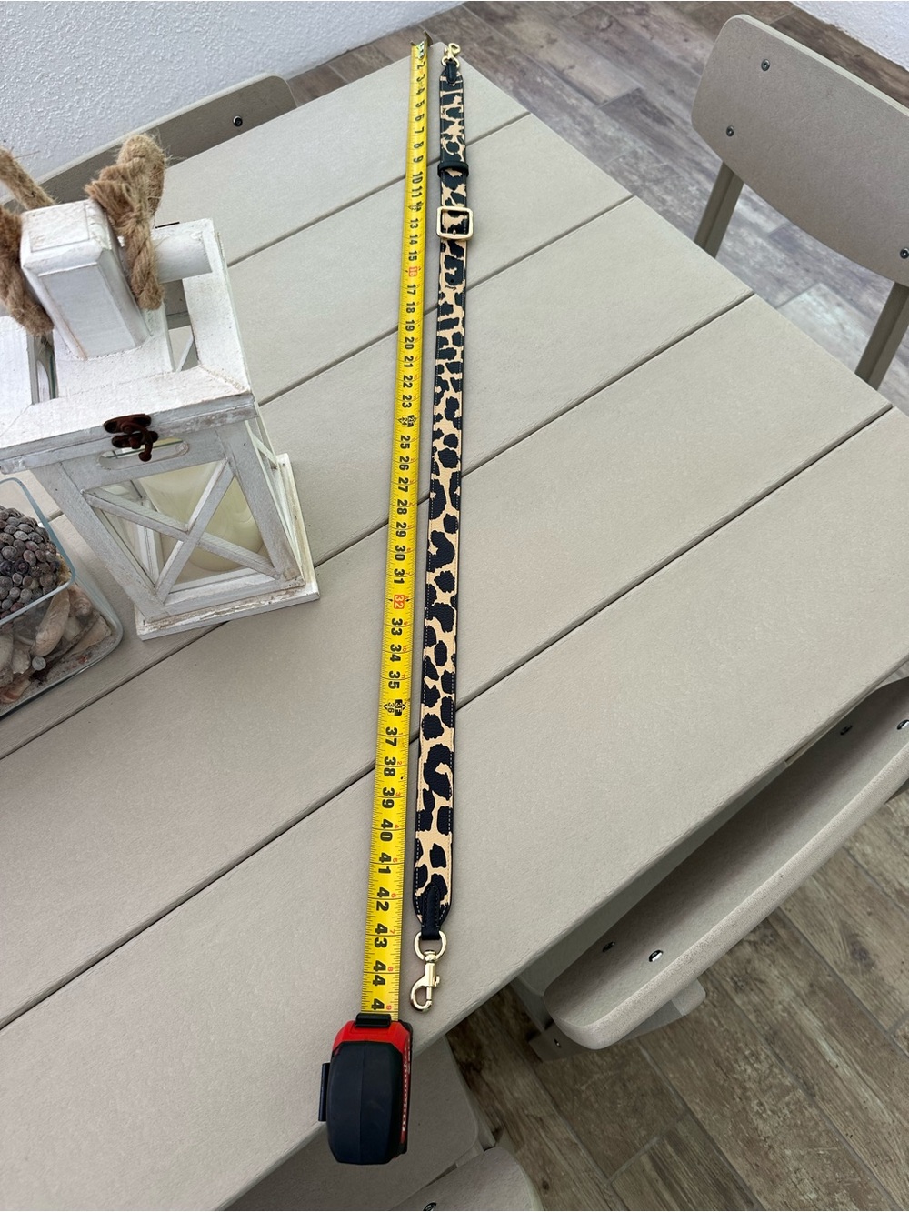 Coach Leopard Print Adjustable Strap in Black and Tan with Gold Hardware - Picture 2 of 16